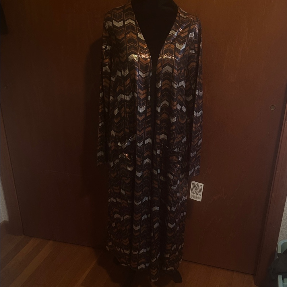 LuLaRoe Long Sleeve Dress with Brown and Black Pattern